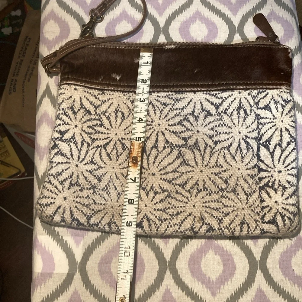 Myra Bag cotton and leather large clutch